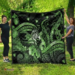 Maori Romantic Valentine Quilt The Hongi Kiss Green Galaxy DT05