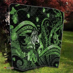 Maori Romantic Valentine Quilt The Hongi Kiss Green Galaxy DT05