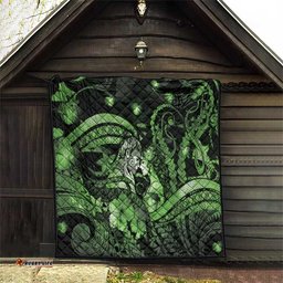 Maori Romantic Valentine Quilt The Hongi Kiss Green Galaxy DT05