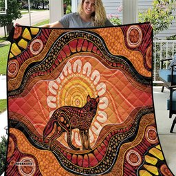 Indigenous Dingo Australia Quilt Australian Aboriginal Art Proud LT14