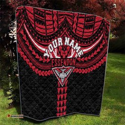 Personalized Essendon Bombers Quilt Polynesian Tribal Pattern Heritage Football TS04