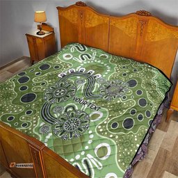 Personalised NAIDOC Week 50 Years Deadly Always Quilt Green Aboriginal Artwork Dot Painting LT9
