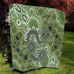 Personalised NAIDOC Week 50 Years Deadly Always Quilt Green Aboriginal Artwork Dot Painting LT9