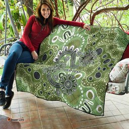 Personalised NAIDOC Week 50 Years Deadly Always Quilt Green Aboriginal Artwork Dot Painting LT9