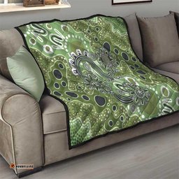 Personalised NAIDOC Week 50 Years Deadly Always Quilt Green Aboriginal Artwork Dot Painting LT9
