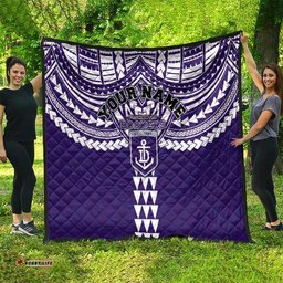 Personalized Fremantle Dockers Quilt Polynesian Tribal Pattern Heritage Football TS04