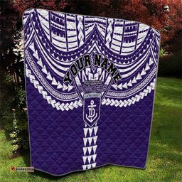Personalized Fremantle Dockers Quilt Polynesian Tribal Pattern Heritage Football TS04