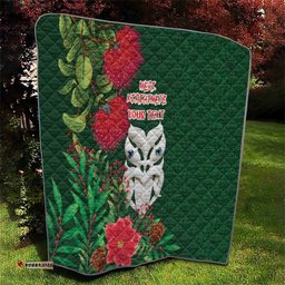 Maori Wheku Meri Kirihimete Personalised Quilt All Green Indigenous Maori Motif LT9