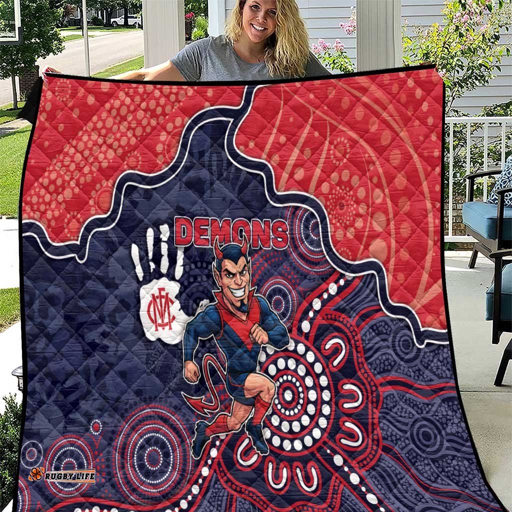Demons Football Quilt Aboriginal Dot Art Pattern DT05