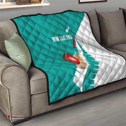 New Zealand Cricket Quilt Kiwi Birds Haka Dance Turquoise Fern Sporty Style LT03