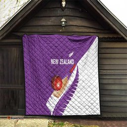 New Zealand Cricket Quilt Kiwi Birds Haka Dance Purple Fern Sporty Style LT03