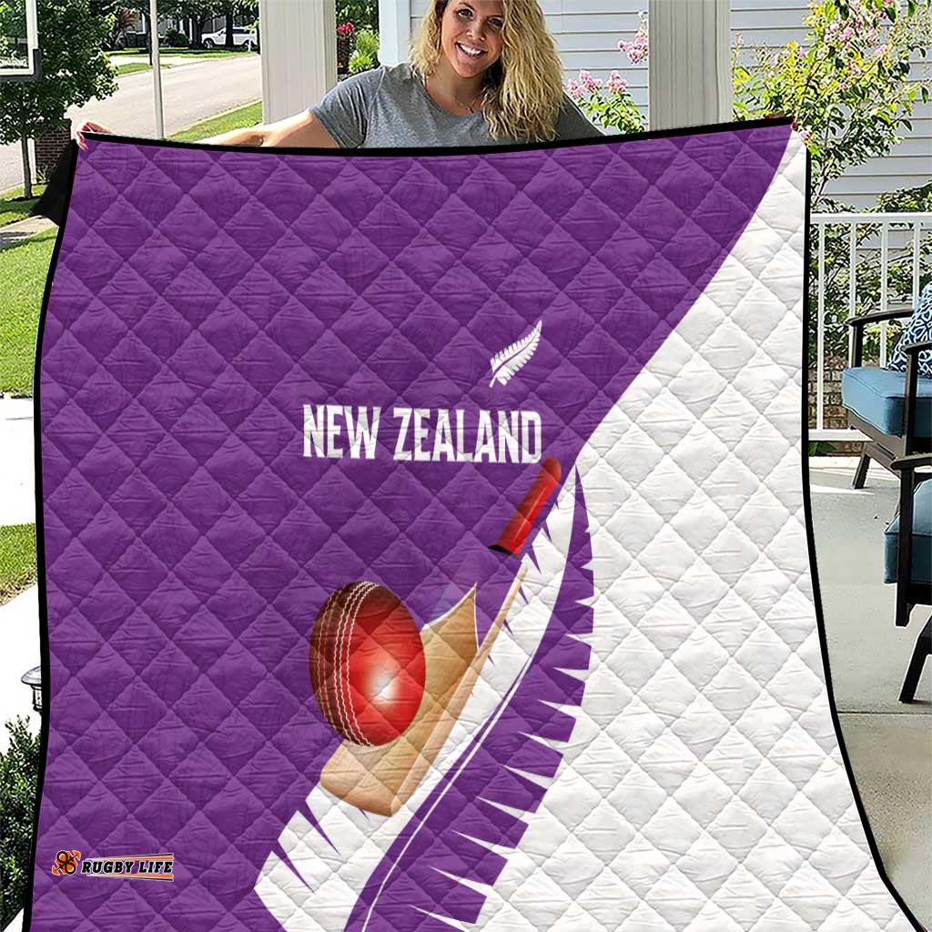 New Zealand Cricket Quilt Kiwi Birds Haka Dance Purple Fern Sporty Style LT03