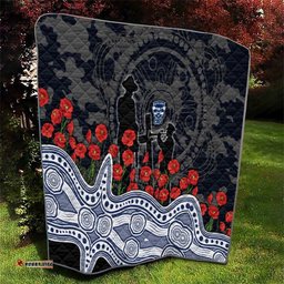 Geelong Cats ANZAC Day Quilt Indigenous Dot Art with Poppy Flower Tribute TS04