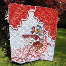 Custom Swans Football Quilt Aboriginal Dot Art Pattern DT05