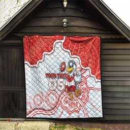 Custom Swans Football Quilt Aboriginal Dot Art Pattern DT05