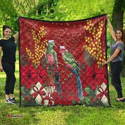Merry Chrissie Australia King Parrots Quilt Aboriginal Art LT7