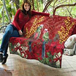 Merry Chrissie Australia King Parrots Quilt Aboriginal Art LT7