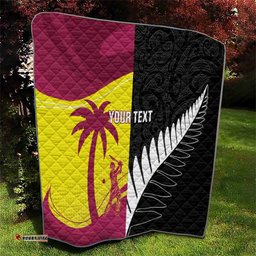 New Zealand and West Indies Cricket Custom Quilt Black Cap Windies Together LT14