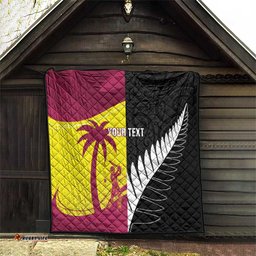 New Zealand and West Indies Cricket Custom Quilt Black Cap Windies Together LT14