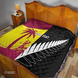 New Zealand and West Indies Cricket Custom Quilt Black Cap Windies Together LT14
