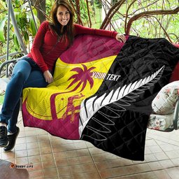 New Zealand and West Indies Cricket Custom Quilt Black Cap Windies Together LT14