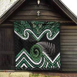 Koru Pounamu Aotearoa Quilt Maori Paua Shell Mix Silver Fern LT14