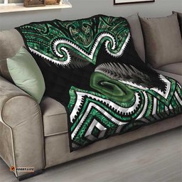 Koru Pounamu Aotearoa Quilt Maori Paua Shell Mix Silver Fern LT14