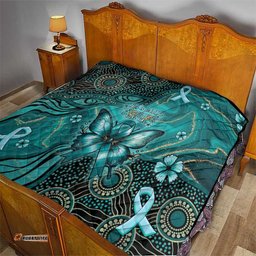 Ovarian Cancer Awareness Quilt This Is What A Fighter Looks Like DT05