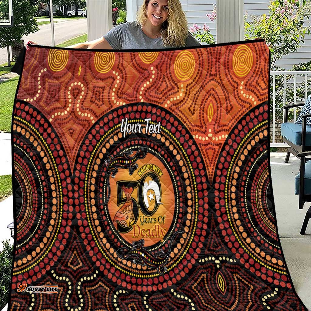 NAIDOC Week 2026 Personalised Quilt 50 Years of Deadly Lizard Kangaroo Aboriginal Art LT14