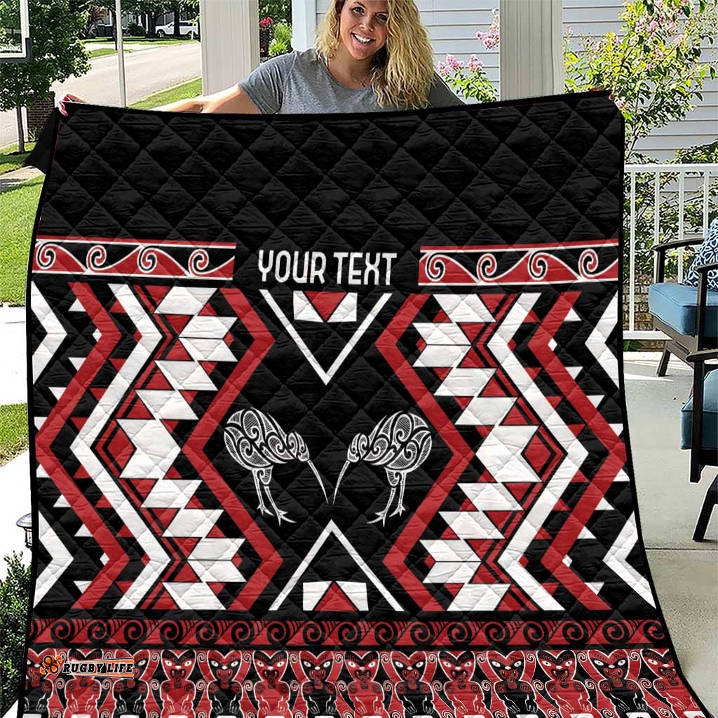 Personalised Taniko Motifs Aotearoa Quilt Waitangi Kowhaiwhai Kiwi LT7