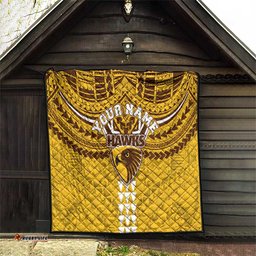 Personalized Hawthorn Hawks Quilt Polynesian Tribal Pattern Heritage Football TS04