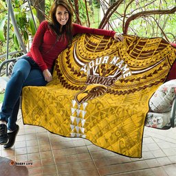Personalized Hawthorn Hawks Quilt Polynesian Tribal Pattern Heritage Football TS04