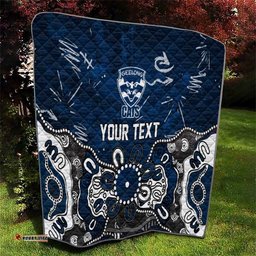 Personalized Geelong Cats Quilt Aboriginal Dot Painting Graffiti Style TS04