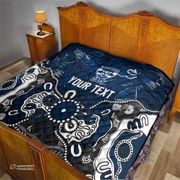 Personalized Geelong Cats Quilt Aboriginal Dot Painting Graffiti Style TS04