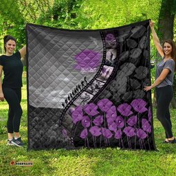 Personalised Remembering ANZAC Lest We Forget Quilt Vintage Film Frame Memorial Purple Poppy LT9