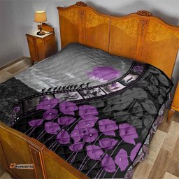 Personalised Remembering ANZAC Lest We Forget Quilt Vintage Film Frame Memorial Purple Poppy LT9
