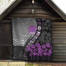 Personalised Remembering ANZAC Lest We Forget Quilt Vintage Film Frame Memorial Purple Poppy LT9