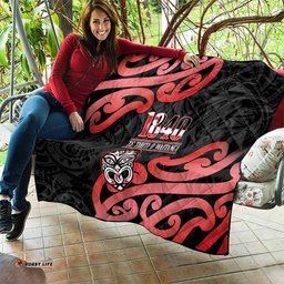 New Zealand 1840 Waitangi Day Quilt Aotearoa Haka Mask - Red Version LT14