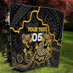 Custom Richmond Football Quilt Aboriginal Dot Art Pattern DT05