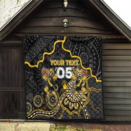 Custom Richmond Football Quilt Aboriginal Dot Art Pattern DT05