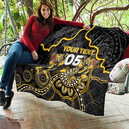 Custom Richmond Football Quilt Aboriginal Dot Art Pattern DT05