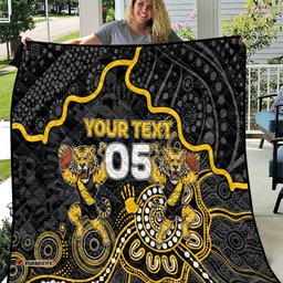 Custom Richmond Football Quilt Aboriginal Dot Art Pattern DT05
