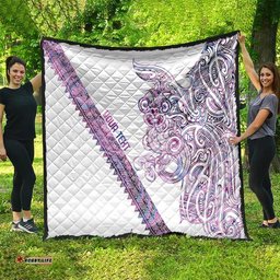 Mawhero Paua shell Kowhaiwhai Taniko Personalised Quilt Taniwha Maori Tribal Style LT9
