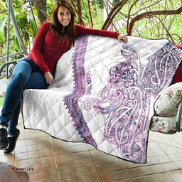 Mawhero Paua shell Kowhaiwhai Taniko Personalised Quilt Taniwha Maori Tribal Style LT9