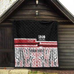 Personalised Toitu Te Tiriti Aotearoa 1840 Quilt Red Kowhaiwhai Puhoro LT9