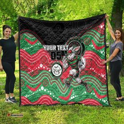 Custom Rabbitohs Quilt Rabbit Mascot With Aboriginal Indigenous DT05