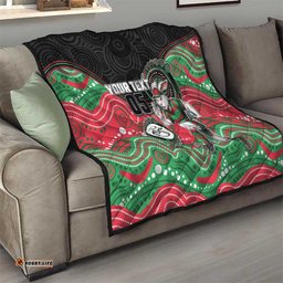 Custom Rabbitohs Quilt Rabbit Mascot With Aboriginal Indigenous DT05