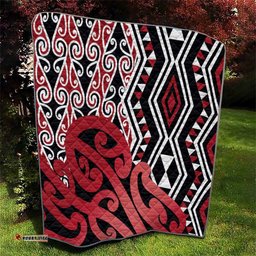 New Zealand Quilt Aotearoa Kowhaiwhai Mix Taniko Art - Red LT14