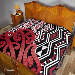 New Zealand Quilt Aotearoa Kowhaiwhai Mix Taniko Art - Red LT14