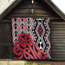 New Zealand Quilt Aotearoa Kowhaiwhai Mix Taniko Art - Red LT14